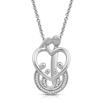 Jewelili Sterling Silver 1/10 CTTW Diamonds P