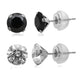 Load image into Gallery viewer, Jewelili Cubic Zirconia Earrings Stud Box Set with Black and White Round in 10K White Gold 

