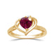 Load image into Gallery viewer, Jewelili Cubic Zirconia Heart Ring, Stud Earrings and Pendant Necklace Jewelry Set with Created Ruby in 18K Yellow Gold over Sterling Silver View 2
