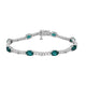 Load image into Gallery viewer, Jewelili Bracelet Created Emerald and Created White Sapphire in Sterling Silver
