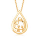Load image into Gallery viewer, Jewelili Parent and Two Children Family Teardrop Pendant Necklace in Yellow Gold over Sterling Silver Cable Chain View 1
