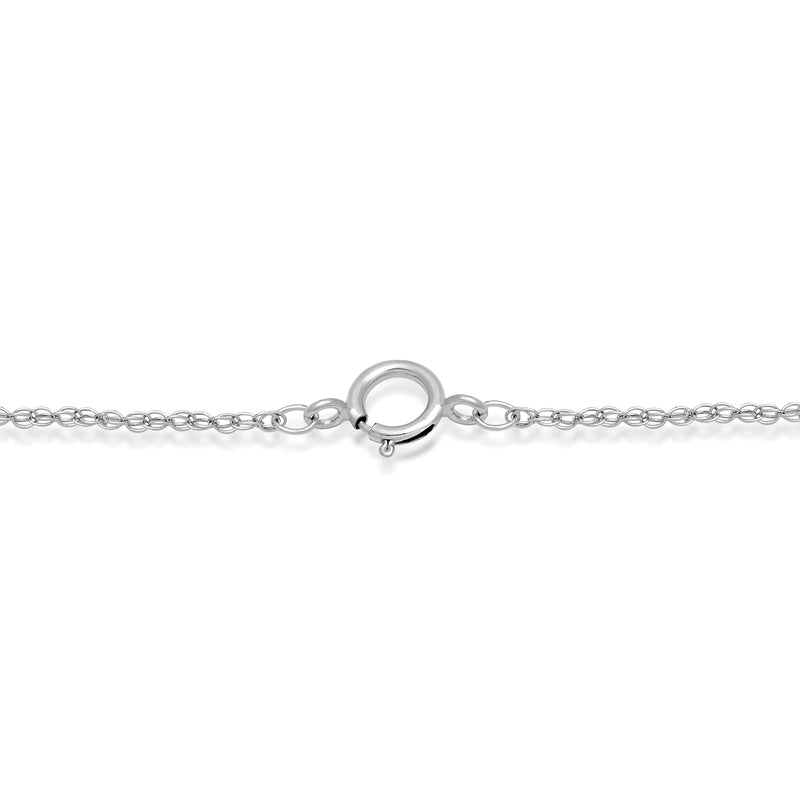 Jewelili Charming Moment Baby Boy Pendant Necklace with Natural White Round Diamonds in Sterling Silver 1/10 CTTW View 2