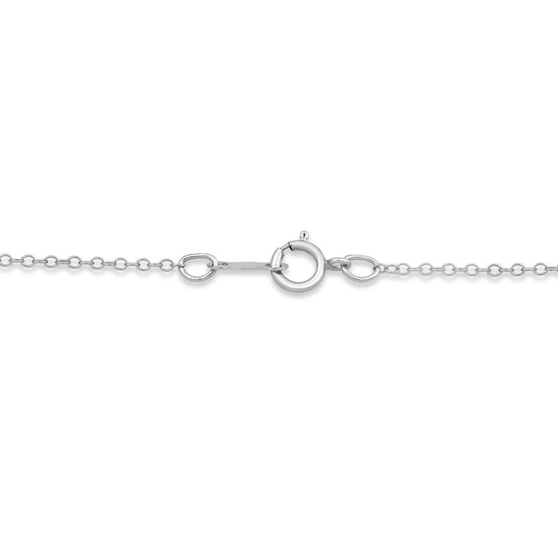Jewelili Sterling Silver With Round White Diamonds Multi Circle Pendant Necklace