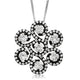 Load image into Gallery viewer, Jewelili Flower Necklace Sapphire Jewelry in Sterling Silver - View 1

