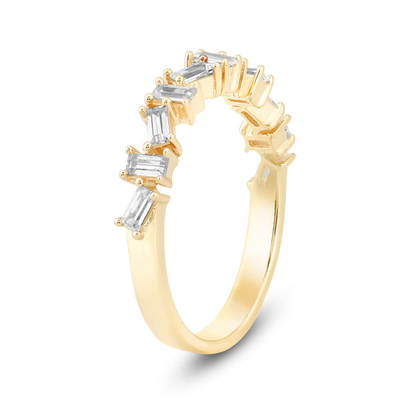 Jewelili Ring with Natural White Diamond in 14K Yellow Gold 1/2 CTTW View 4
