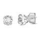 Load image into Gallery viewer, Jewelili Stud Earrings with Created White Sapphire in 10K White Gold
