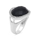 Load image into Gallery viewer, Jewelili Halo Ring with Oval Black Onyx and Created White Sapphire in Brass View 2

