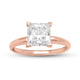 Load image into Gallery viewer, Jewelili Cubic Zirconia Solitaire Princess cut Engagement Ring in 14K Rose Gold

