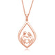 Load image into Gallery viewer, Jewelili Parent and Two Children Teardrop Pendant Necklace in Rose Gold over Sterling Silver View 1
