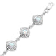 Load image into Gallery viewer, Jewelili Link Bracelet with Created Opal and Natural Diamonds in Sterling Silver View 2
