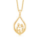 Load image into Gallery viewer, Jewelili 18K Yellow Gold Over Sterling Silver With Parent and One Child Family Teardrop Pendant Necklace
