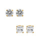 Load image into Gallery viewer, Jewelili Stud Earrings Box Set with Cubic Zirconia in 10K Yellow Gold View 1
