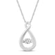 Load image into Gallery viewer, Jewelili Sterling Silver With Natural White Diamond Accent Dancing Diamond Pendant Necklace
