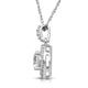 Load image into Gallery viewer, Jewelili Round Halo Pendant Necklace with Created White Sapphire in Sterling Silver View 2
