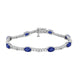 Load image into Gallery viewer, Jewelili Bracelet Created Blue Sapphire and Created White Sapphire in Sterling Silver
