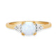 Load image into Gallery viewer, Jewelili Ring with Created Opal and White Diamonds in 10K Yellow Gold View 3
