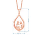 Load image into Gallery viewer, Jewelili 14K Rose Gold Over Sterling Silver With Parent and One Child Family Teardrop Pendant Necklace

