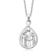 Load image into Gallery viewer, Jewelili Sterling Silver Parent and Two Children Family Pendant Necklace
