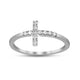 Load image into Gallery viewer, Jewelili Sterling Silver With 1/10 CTTW Natural White Round Diamonds Cross Ring
