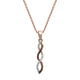 Load image into Gallery viewer, Jewelili Twisted Pendant Necklace With Cognac and Diamonds in 18K Rose Gold over Sterling Silver 
