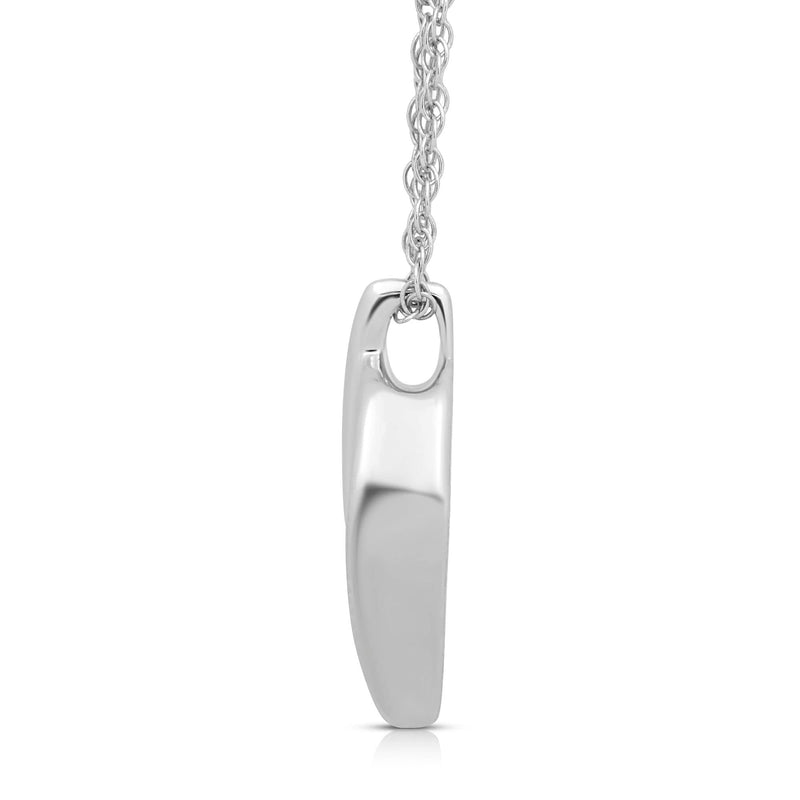 Jewelili Sterling Silver With 1/10 CTTW Diamonds Fashion Pendant Necklace