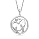 Load image into Gallery viewer, Jewelili Sterling Silver With Parents and Two Children Family Pendant Necklace

