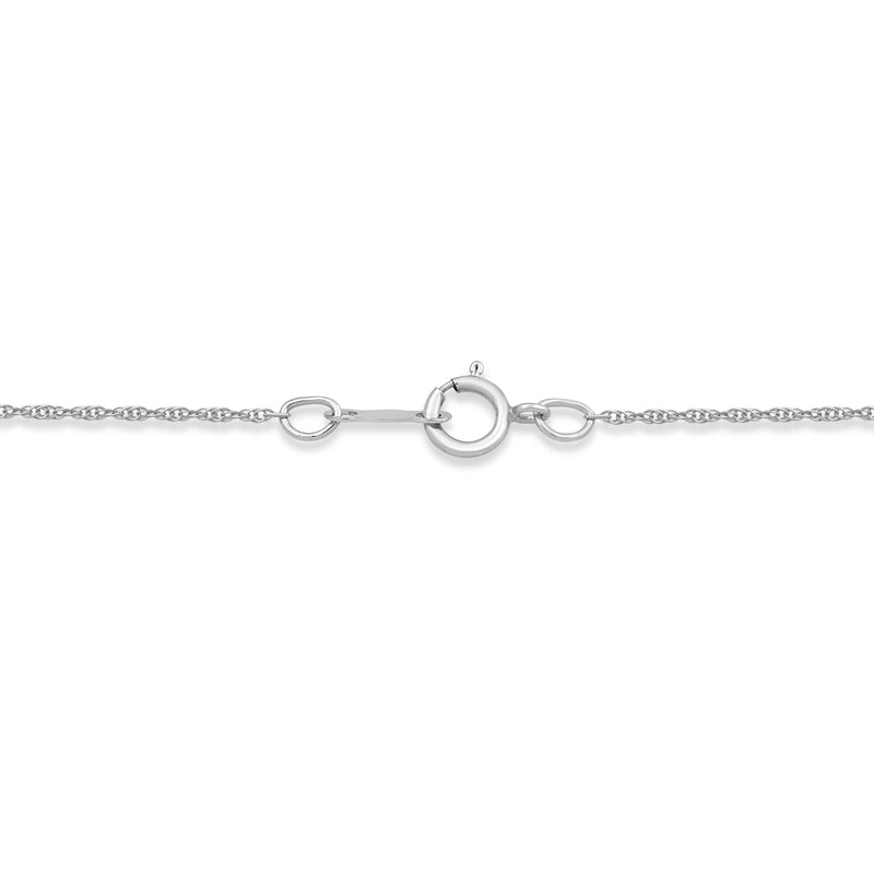Jewelili Sterling Silver With Natural White Diamonds Long Chain Necklace