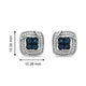 Load image into Gallery viewer, Jewelili Stud Earrings with Treated Blue Diamonds and White Natural Diamonds in Sterling Silver View 4
