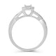 Load image into Gallery viewer, Jewelili Crossover Bridal Ring with Princess, Baguette and Round Diamonds in 10K White Gold 1/4 CTTW View 3
