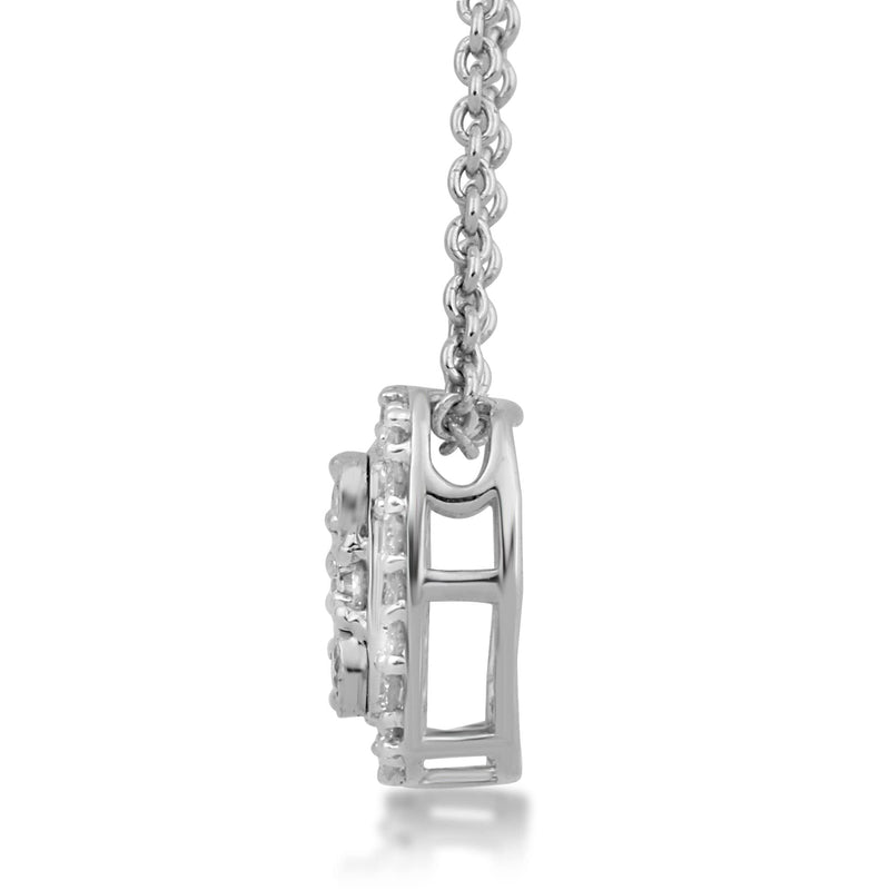 Jewelili Sterling Silver With 1/4 CTTW Diamonds Fashion Pendant Necklace