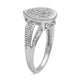 Load image into Gallery viewer, Jewelili Teardrop Ring with Round Cut Diamonds in Sterling Silver View 5
