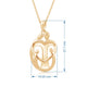 Load image into Gallery viewer, Jewelili Parent with Two Children Family Heart Pendant Necklace in 18K Yellow Gold over Sterling Silver View 4
