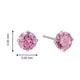 Load image into Gallery viewer, Jewelili Stud Earrings with Pink Cubic Zirconia in 10K White Gold View 2
