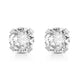 Load image into Gallery viewer, Jewelili Stud Earrings with Created White Sapphire in White Gold view 2
