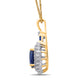 Load image into Gallery viewer, Jewelili Yellow Gold Over Sterling Silver With Created Blue Sapphire and Created White Sapphire Pendant Necklace
