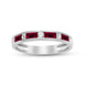 Load image into Gallery viewer, Jewelili Sterling Silver With Created Ruby and Created White Sapphire Band Ring
