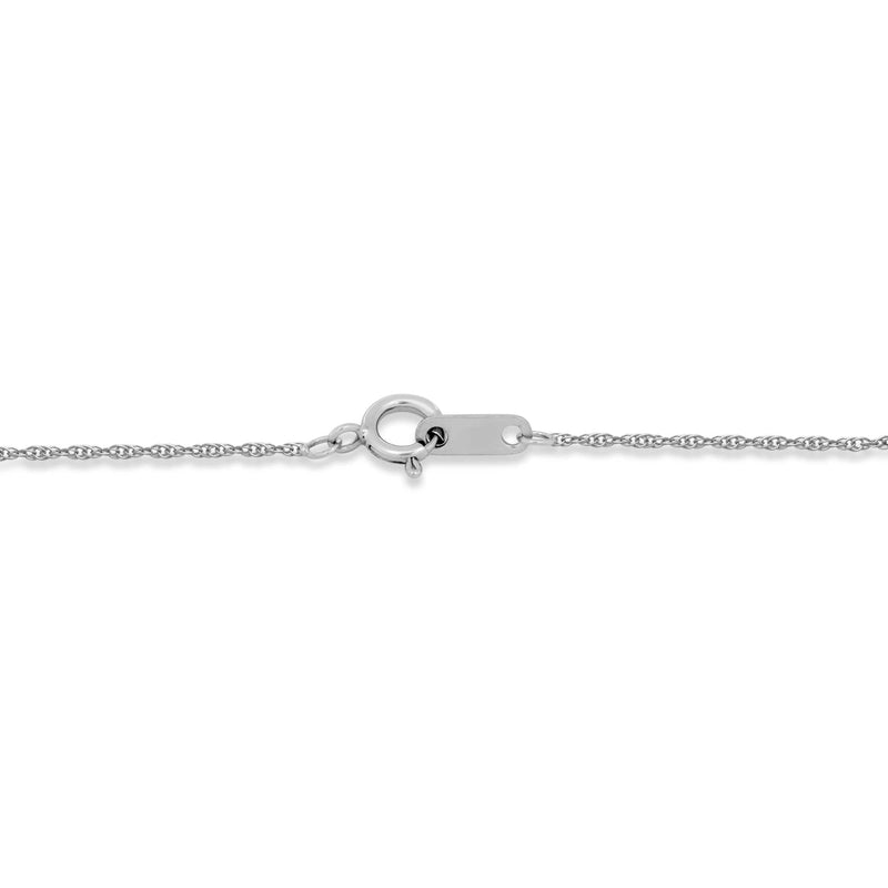 Jewelili Heart Pendant Necklace with Natural Diamonds in 10K White Gold 1/4 CTTW View 4