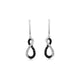 Load image into Gallery viewer, Jewelili Sterling Silver With 1/3 CTTW Treated Black and White Diamonds Infinity Dangle Earrings
