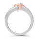Load image into Gallery viewer, Jewelili Heart Ring with Natural White Diamonds in Rose Gold over Sterling Silver 1/10 CTTW View 3
