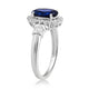 Load image into Gallery viewer, Jewelili Sterling Silver with Created Blue Sapphire and Created White Sapphire Halo Engagement Ring
