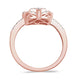 Load image into Gallery viewer, Jewelili Cluster Ring with Princess and Round Diamonds in 14K Rose Gold 1/2 CTTW View 3
