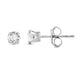 Load image into Gallery viewer, Jewelili Stud Earrings with Created White Sapphire in White Gold view 3
