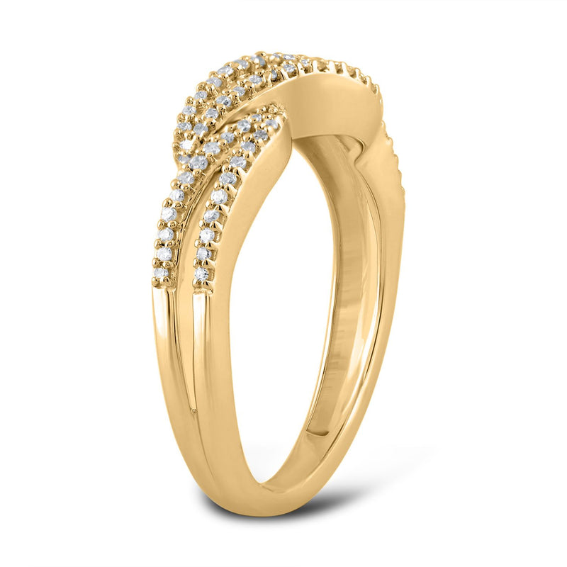 Jewelili Ring with White Round Diamonds in 10K Yellow Gold 1/6 CTTW View 4