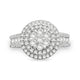Load image into Gallery viewer, Jewelili Sterling Silver Diamonds with 1 CTTW Round Cluster Halo Engagement Ring
