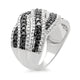 Load image into Gallery viewer, Jewelili Ring with Treated Black and Natural White Round Diamond in Sterling Silver 1 CTTW View 2
