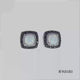 Load and play video in Gallery viewer, Jewelili Sterling Silver Cushion Created Opal with Black and White Diamonds Stud Earrings
