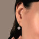 Load image into Gallery viewer, Jewelili Dangle Earrings with Round Diamonds in 10K Yellow Gold 1/2 CTTW View 3
