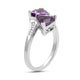 Load image into Gallery viewer, Jewelili Bypass Ring with Trillion Amethyst and White Diamonds in Sterling Silver View 5
