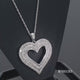 Load and play video in Gallery viewer, Jewelili Sterling Silver With 1.00 CTTW Natural White Diamond Heart Pendant Necklace
