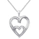 Load image into Gallery viewer, Jewelili Sterling Silver 1/4 CTTW Diamonds Heart Pendant Necklace
